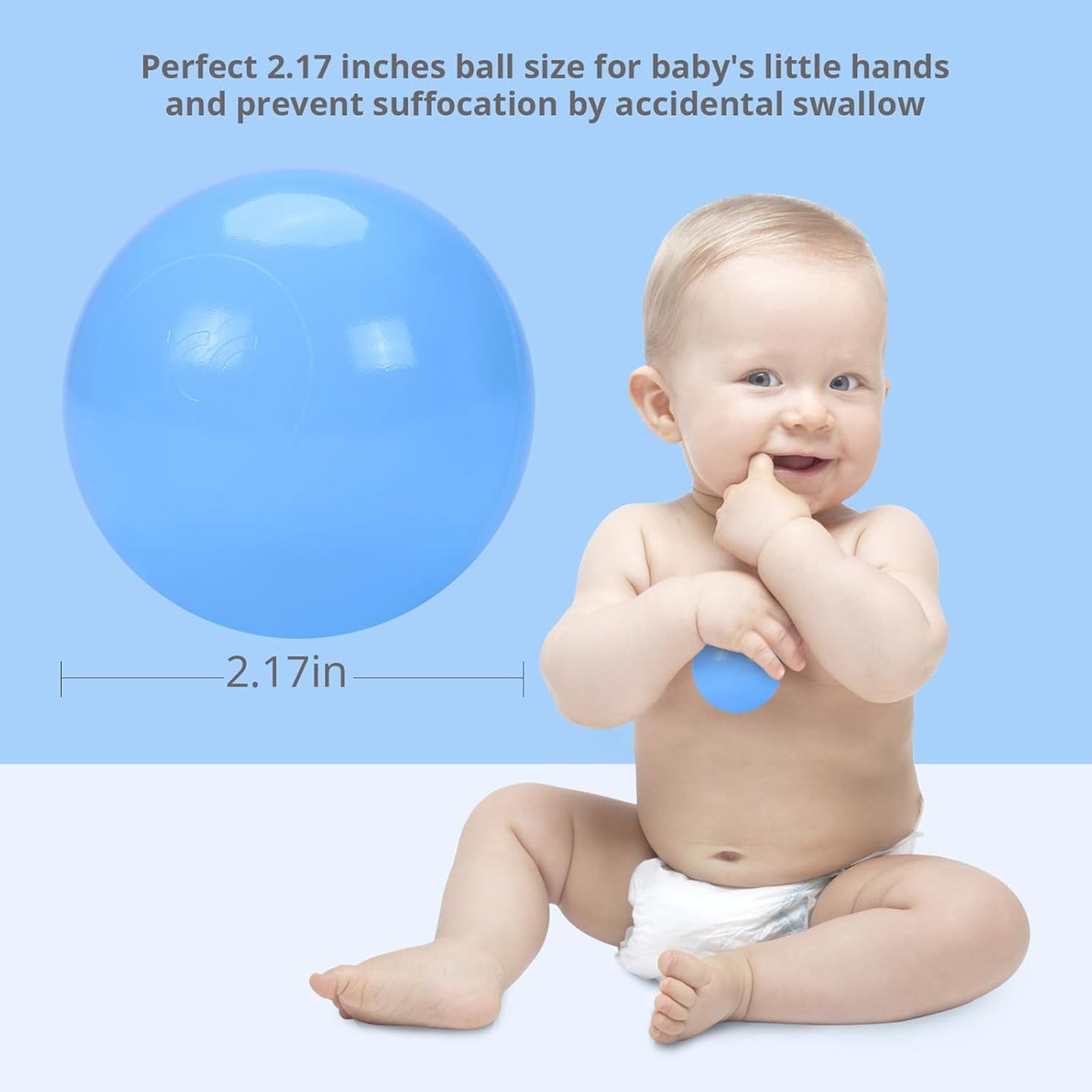 Plastic Balls Play Pit Balls for Baby Kid Ball Play Pit Play Yard, Baby Fance, Playpen, Playtent with 3 Colors,2.17Inches