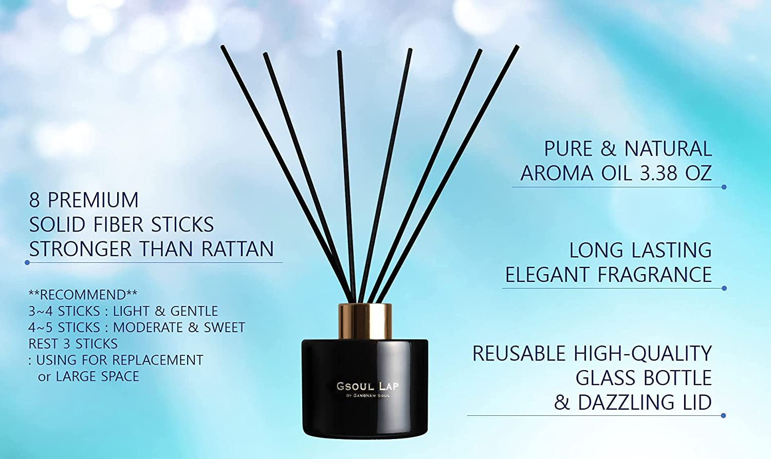 Vanilla & Baltic Amber Reed Diffuser Set/Fragrance Oil Diffuser Reeds/Scent Diffuser/Room Decor, Office Decor, Black Decor/Home Fragrance Products & Gifts