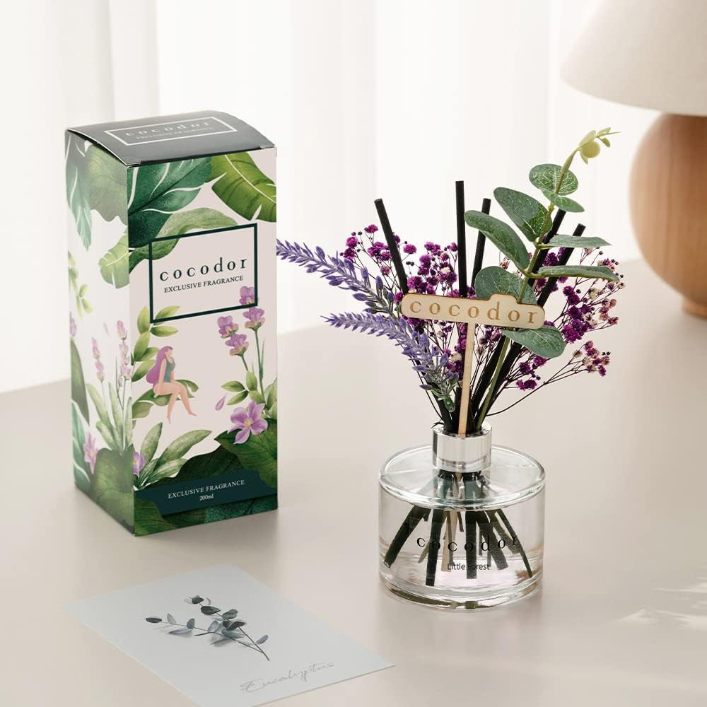 COCODOR Lavender Reed Diffuser/Black Cherry / 6.7Oz(200Ml) / 1 Pack/Home Decor & Office Decor, Fragrance and Gifts