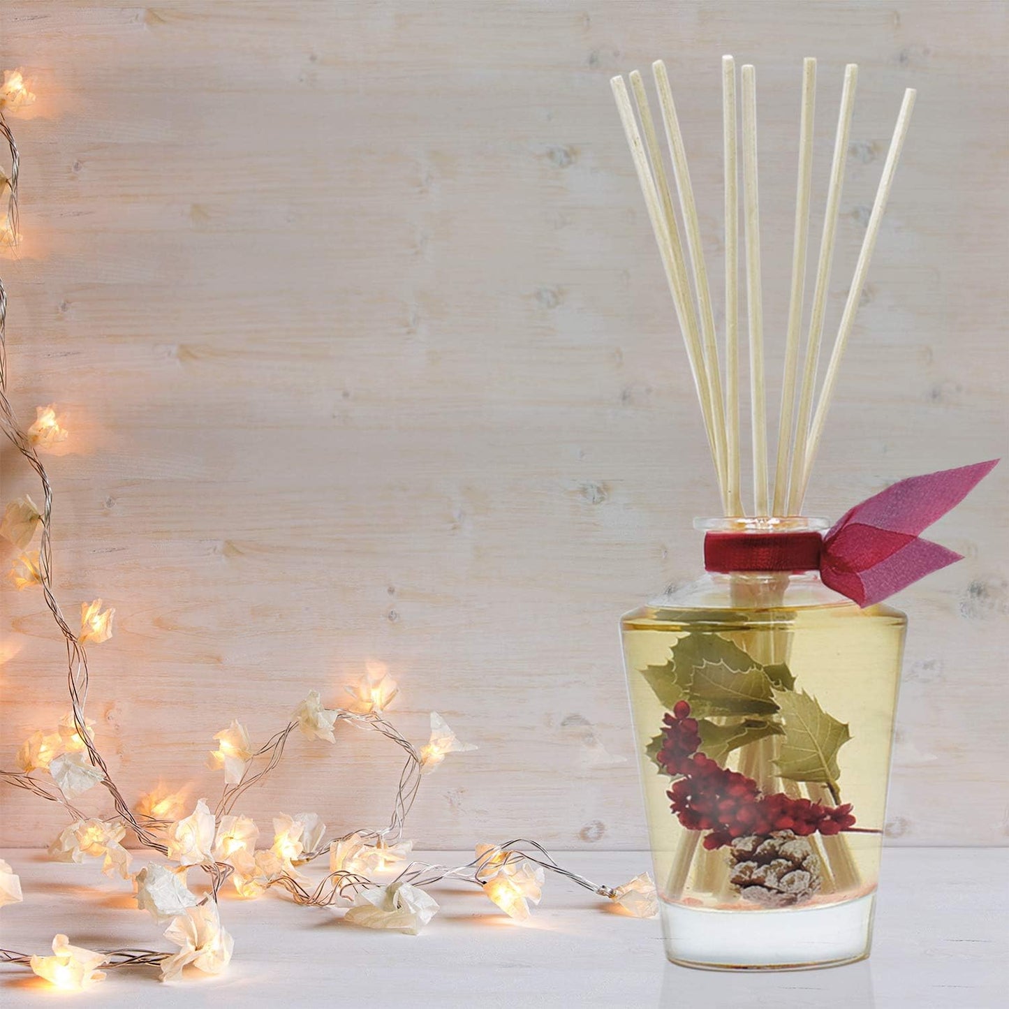 Reed Diffuser Set, Holiday Red Currant & Woods Scented Oil Diffuser with Sticks, Home Fragrance Accessories for Bathroom Shelf Decor, Aroma Diffusers for Home or Office Desk, USA Made
