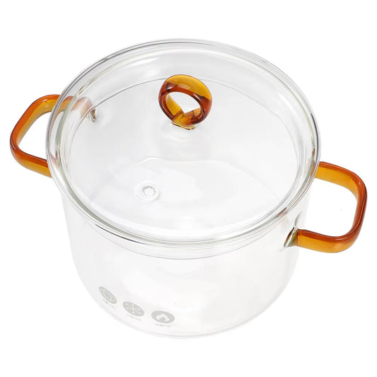 Heat-Resistant Borosilicate Glass Cooking Saucepan Pans with Lids Microwave Pot Soup