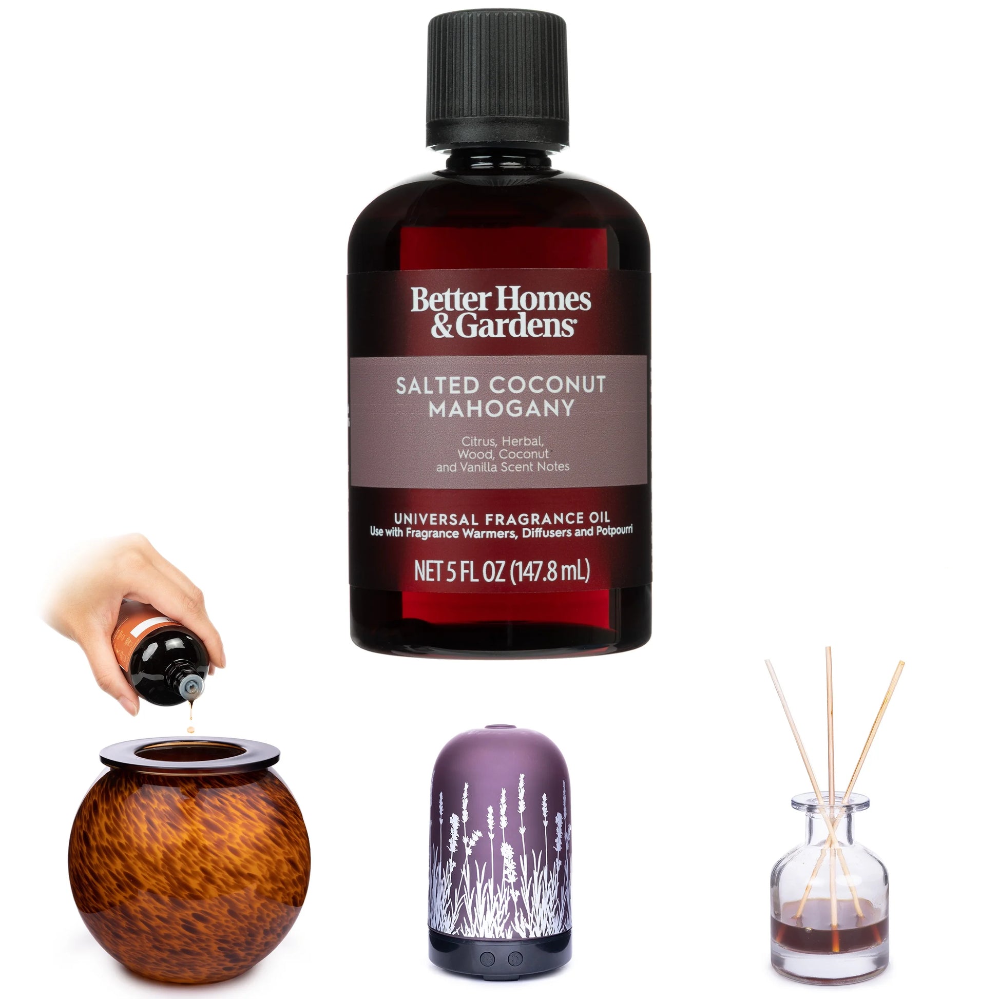 Universal Fragrance Oil, Salted Coconut & Mahagony Scented, 5 Fl Oz