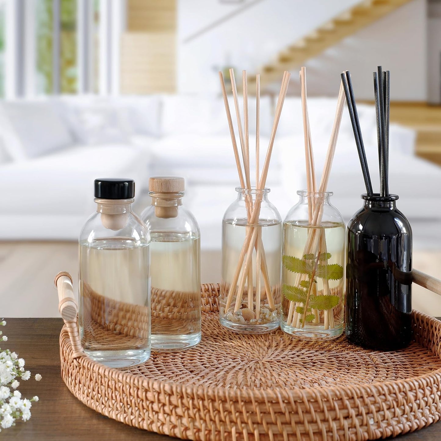Gardenia Scented Oil Reed Diffuser Refill | Includes a Free Set of Reed Sticks! Jasmine, Ylang Ylang, Tuberose & Amber Notes | 4 Oz
