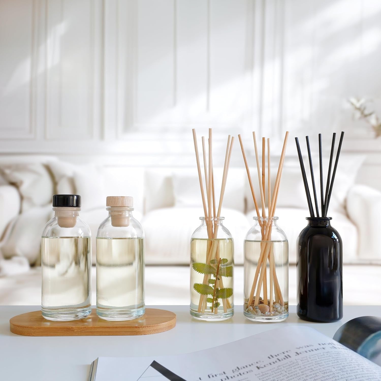 Lavender Vanilla Scented Oil Reed Diffuser Refill and Reed Sticks – Lavender Blossom, Creamy Vanilla, White Woods and Sugared Musk, 4 Oz (2 Pack)