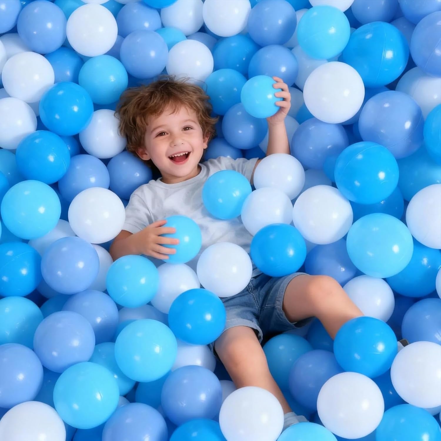 Plastic Balls Play Pit Balls for Baby Kid Ball Play Pit Play Yard, Baby Fance, Playpen, Playtent with 3 Colors,2.17Inches