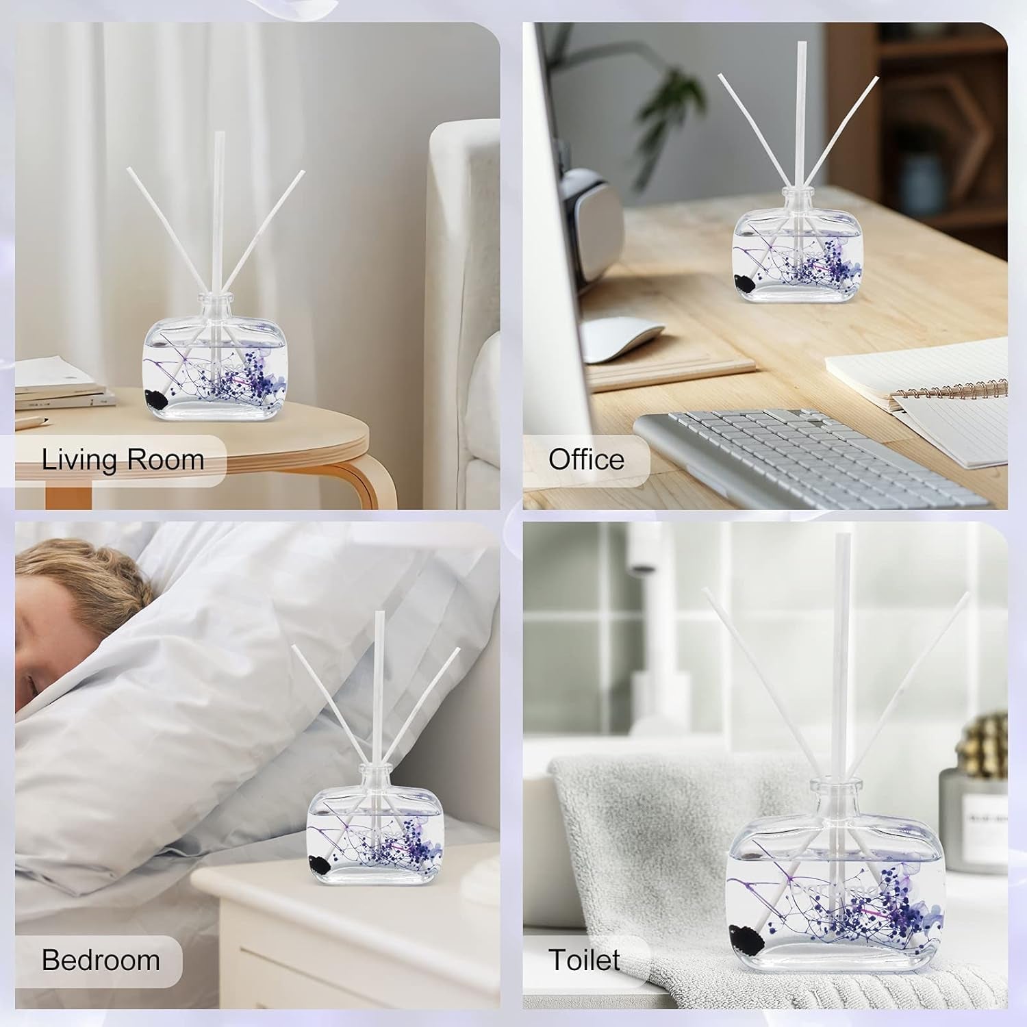 Reed Diffuser Set with Sticks,  Dried Flowers Aromatherapy Reed Diffuser with Nature Essential Oil, Fragrance Scent Diffuser for Home Décor & Office, for Birthday,Christmas, Lavender