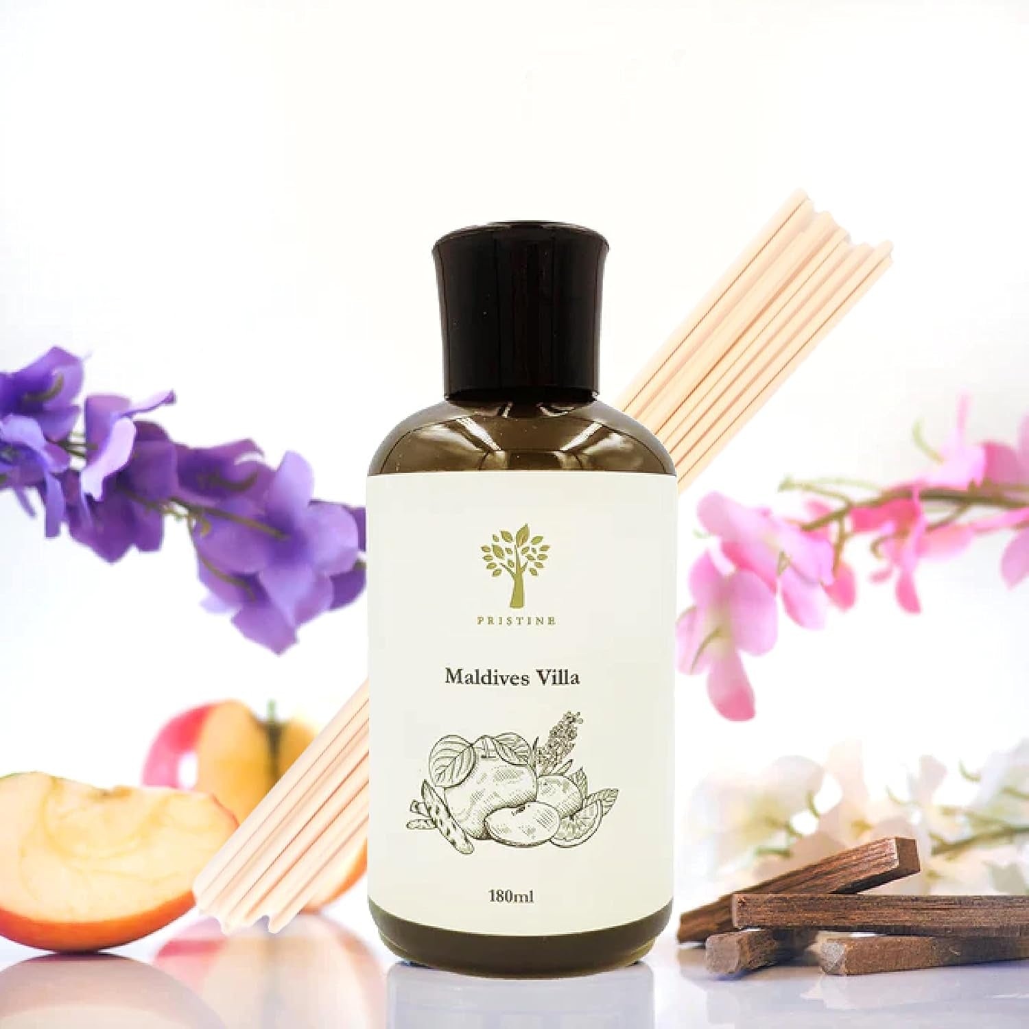 Maldives Villa/Inspired by Marriott Hotel Reed Diffuser Refill with Reed Sticks | Citrusy Grapefruit, Apple/Ocean Breeze/Sandalwood Oil Diffuser Refills | Hotel Reed Diffuser Oil Refill