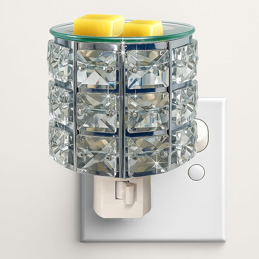 Warmers Pluggable Fragrance Warmer- Decorative Plug-In for Warming Scented Candle (Silver)