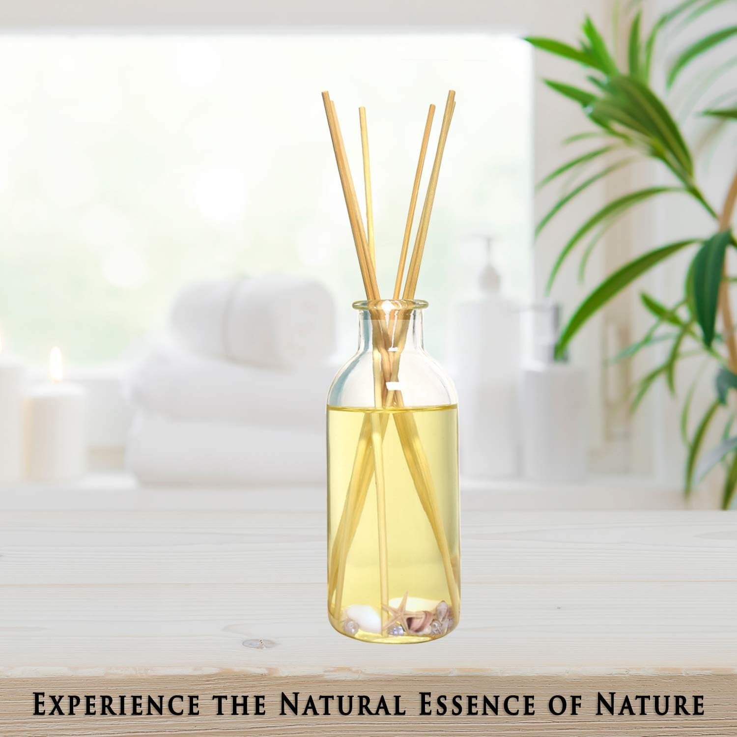 Ocean Mist & Sea Salt Reed Diffuser Set | Made with Essential Oils & Real Botanicals | Decorative Air Freshener for Large Rooms | Beautiful Home Décor Makes a Great Gift