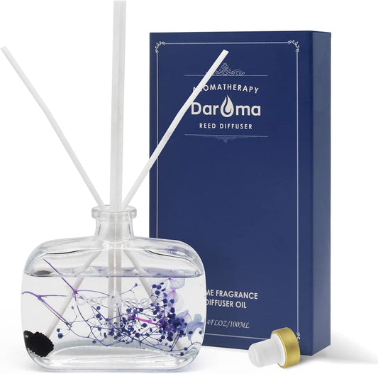 Reed Diffuser Set with Sticks,  Dried Flowers Aromatherapy Reed Diffuser with Nature Essential Oil, Fragrance Scent Diffuser for Home Décor & Office, for Birthday,Christmas, Lavender