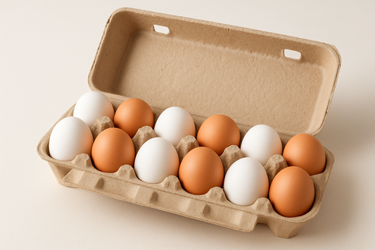 a dozen of eggs per egg carton of 12 in a carton