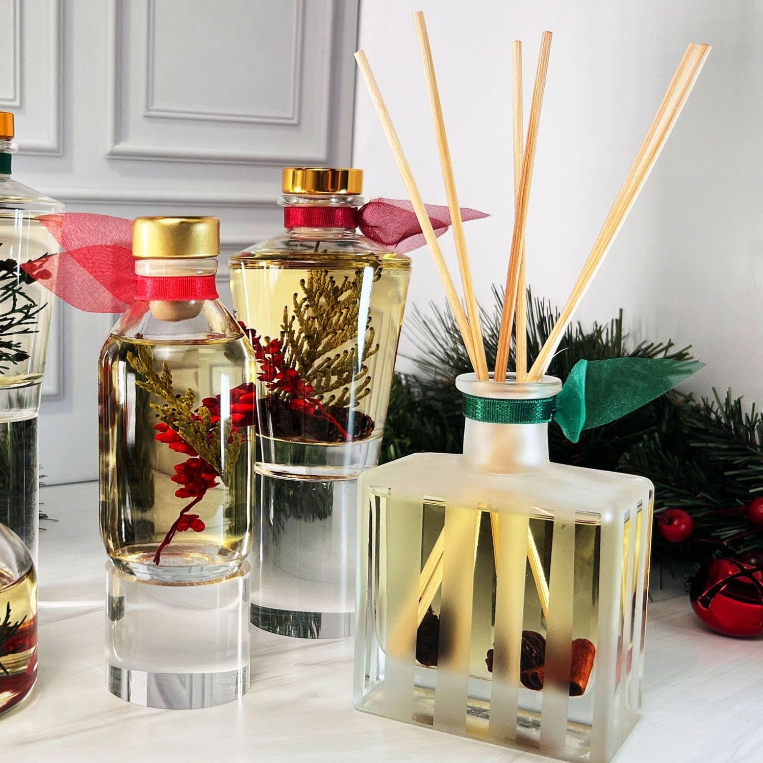 Reed Diffuser Set, White Birch & Vanilla Scented Oil Diffuser with Sticks, Home Fragrance Accessories for Bathroom Shelf Decor, Aroma Diffusers for Home or Office Fall Decor, USA Made