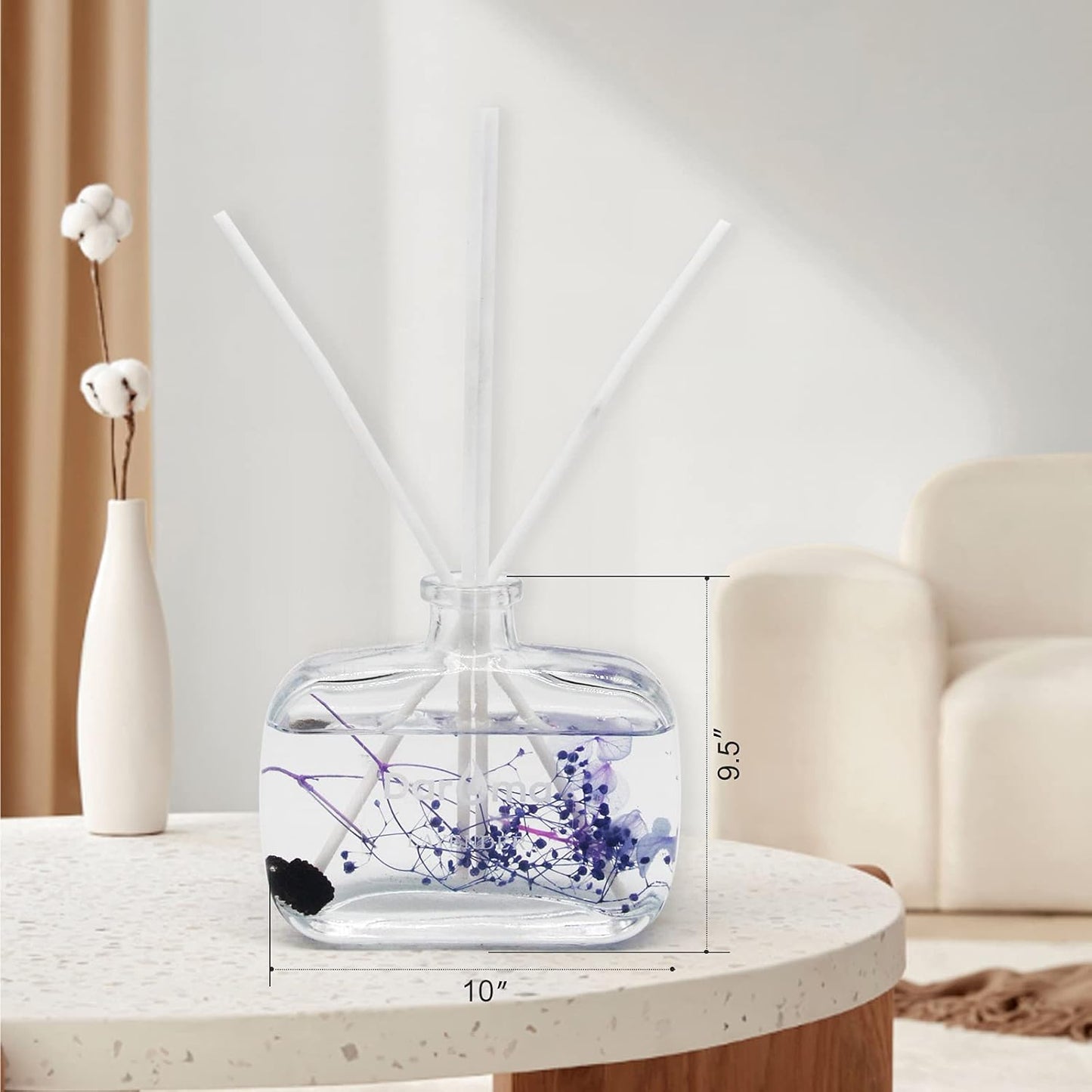 Reed Diffuser Set with Sticks,  Dried Flowers Aromatherapy Reed Diffuser with Nature Essential Oil, Fragrance Scent Diffuser for Home Décor & Office, for Birthday,Christmas, Lavender