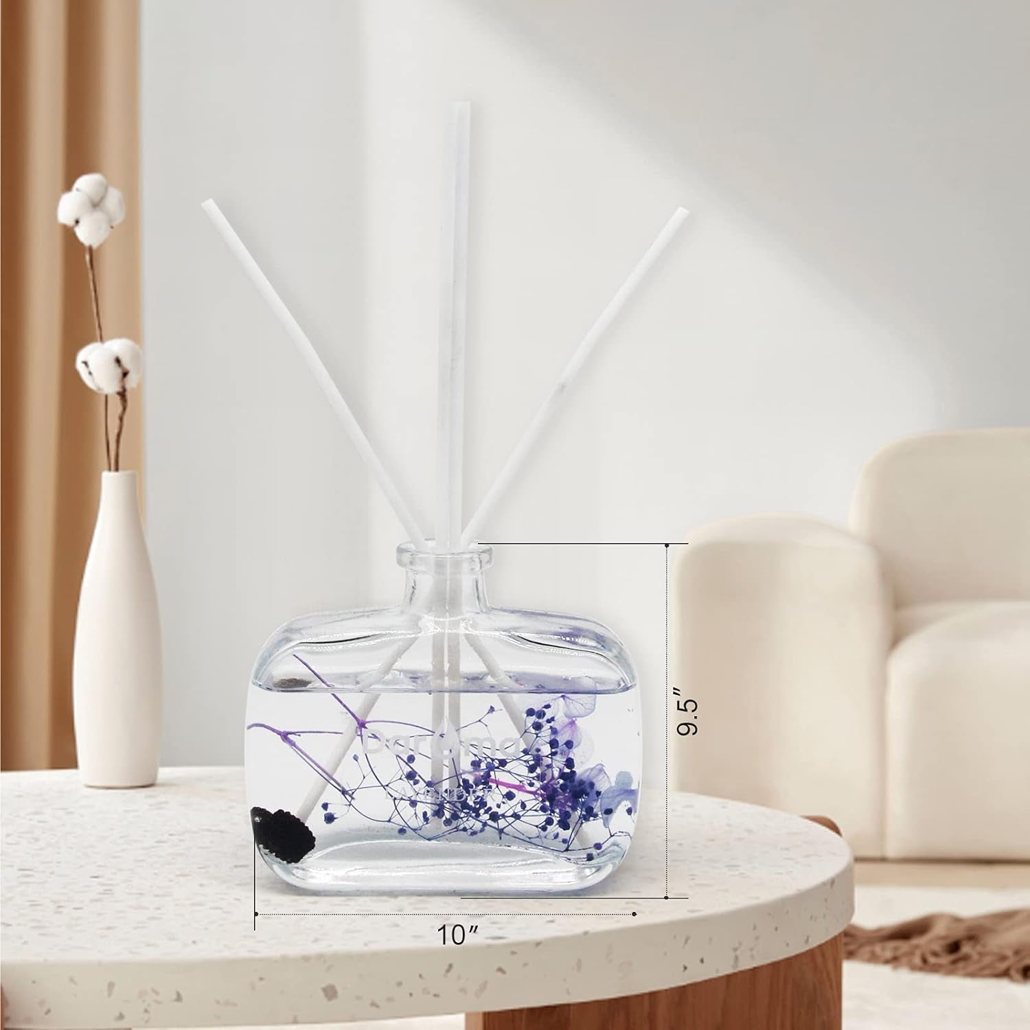 Reed Diffuser Set with Sticks,  Dried Flowers Aromatherapy Reed Diffuser with Nature Essential Oil, Fragrance Scent Diffuser for Home Décor & Office, for Birthday,Christmas, Lavender