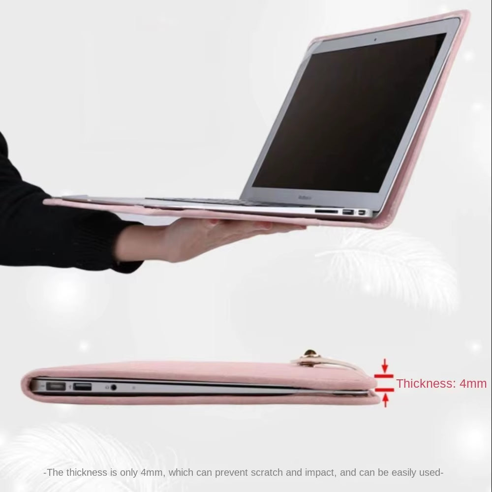 Shockproof PU Laptop Sleeve Pink with Handle Protective Case Laptop Protective Case for for Macbook,Lenovo,Xiaomi,Huawei