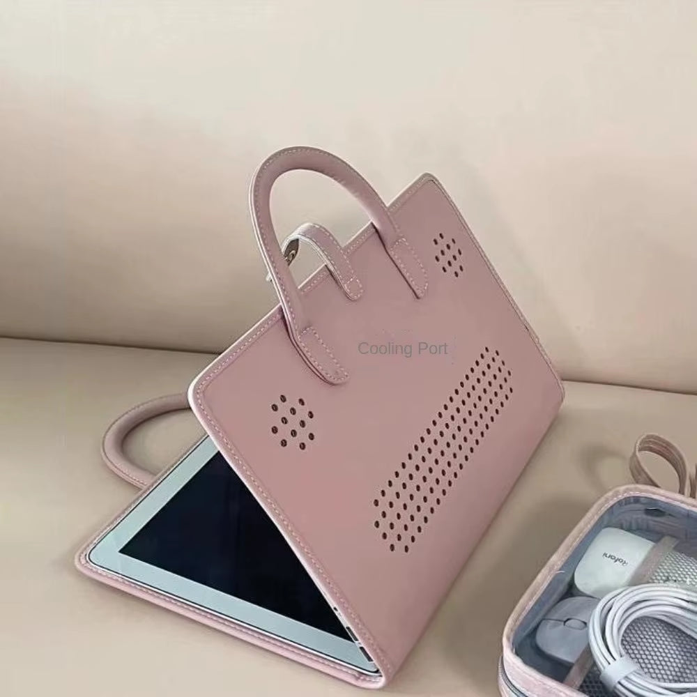 Shockproof PU Laptop Sleeve Pink with Handle Protective Case Laptop Protective Case for for Macbook,Lenovo,Xiaomi,Huawei