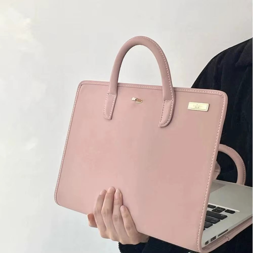 Shockproof PU Laptop Sleeve Pink with Handle Protective Case Laptop Protective Case for for Macbook,Lenovo,Xiaomi,Huawei