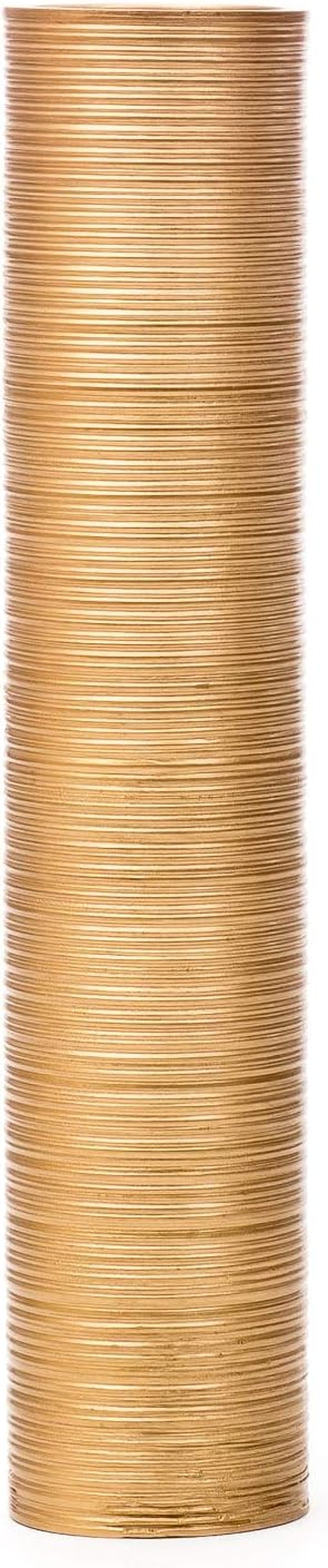 Large Gold Home Decor Floor Vase – Wooden 26 Inches Tall Farmhouse Decor Flower Holder for Fake Plant and Pampas Grass