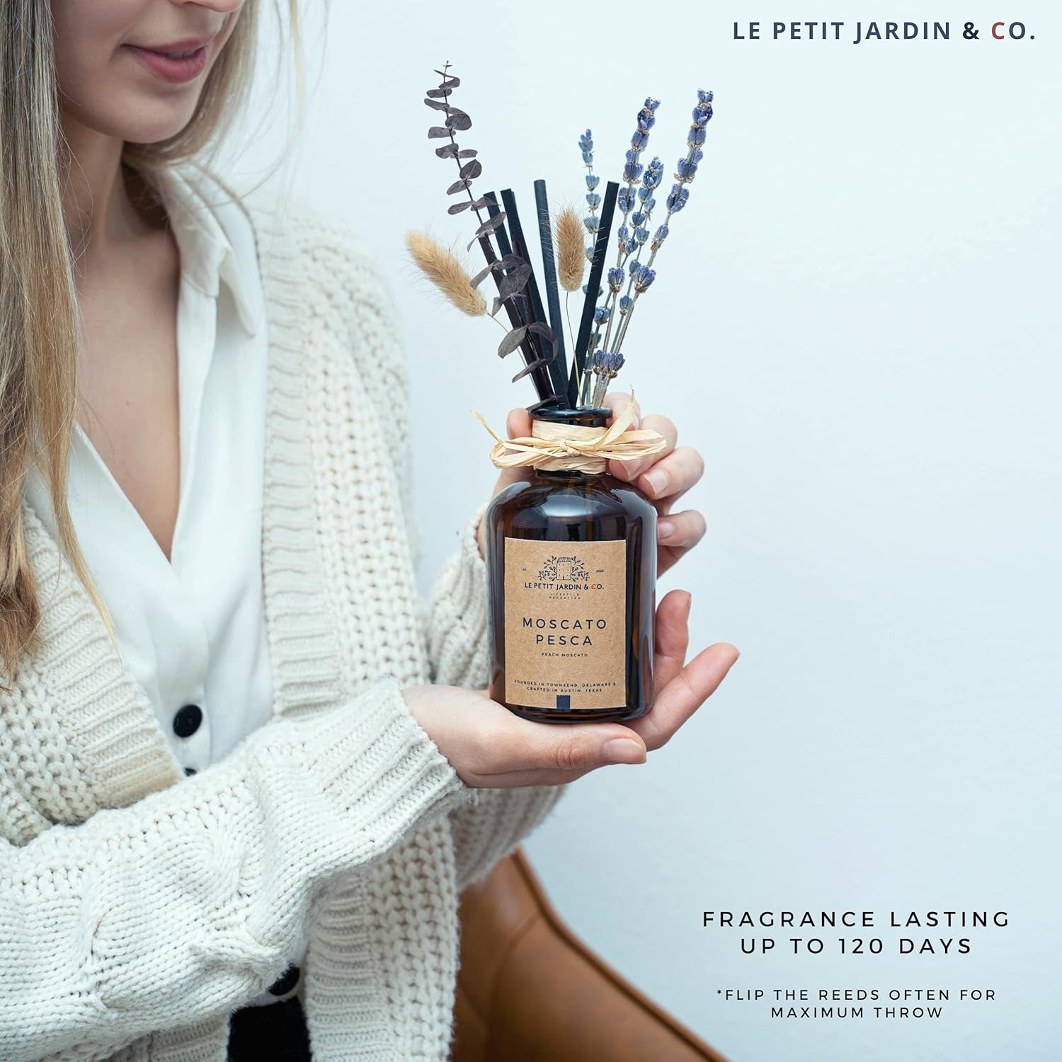 Reed Diffusers - Oil Sticks Diffuser Set with Real Dried Flowers - Reed Diffusers for Home, Bathroom & Office | Air Freshener Fragrance Sticks for Shelf Decor & Gifts by