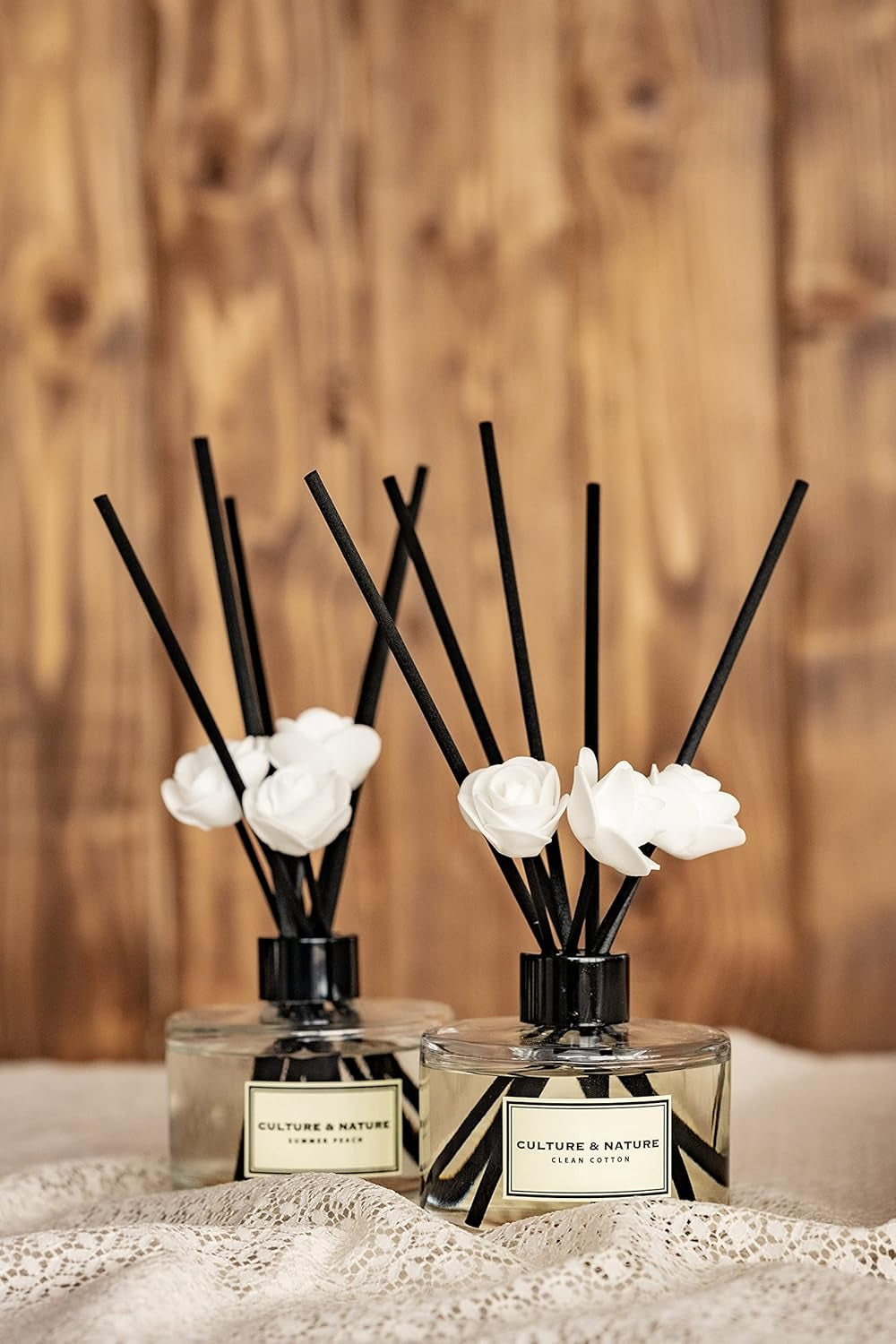 Reed Diffuser Set 6.7Oz (200Ml) April Flower Scented Diffuser with Sticks Home Fragrance Reed Diffuser for Bathroom Shelf Decor