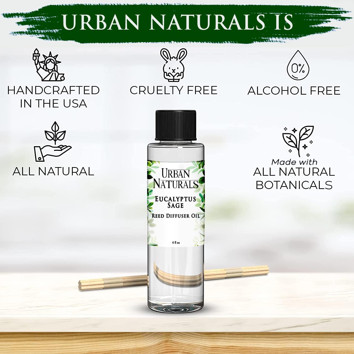Eucalyptus & Sage Oil Reed Diffuser Refill and Reed Sticks | Eucalyptus, Sage, Mint, Lime and Cedarwood, 4 Oz (2 Pack)