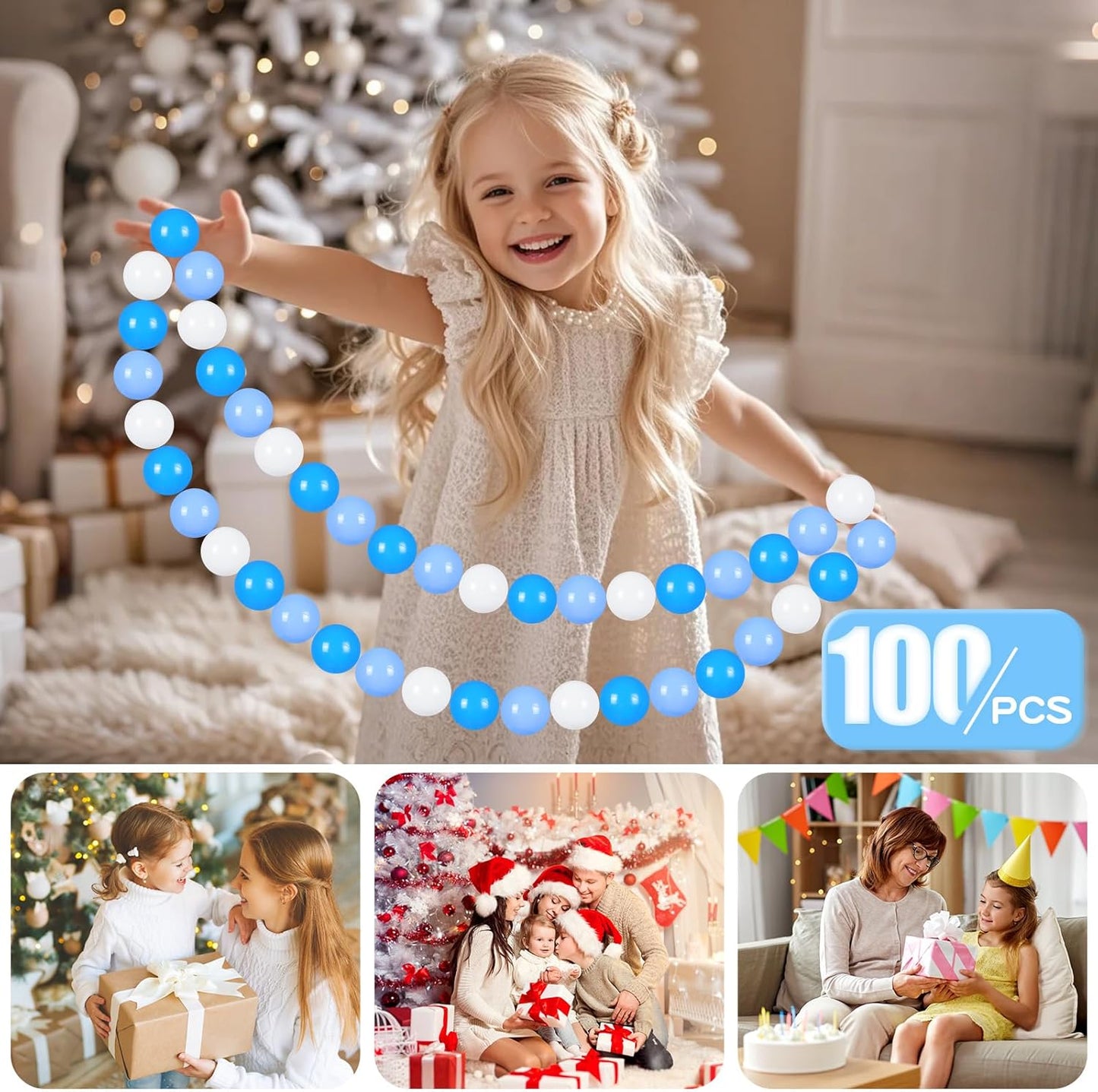 Plastic Balls Play Pit Balls for Baby Kid Ball Play Pit Play Yard, Baby Fance, Playpen, Playtent with 3 Colors,2.17Inches