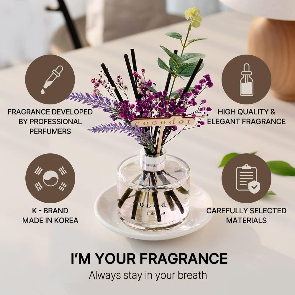 COCODOR Lavender Reed Diffuser/Black Cherry / 6.7Oz(200Ml) / 1 Pack/Home Decor & Office Decor, Fragrance and Gifts