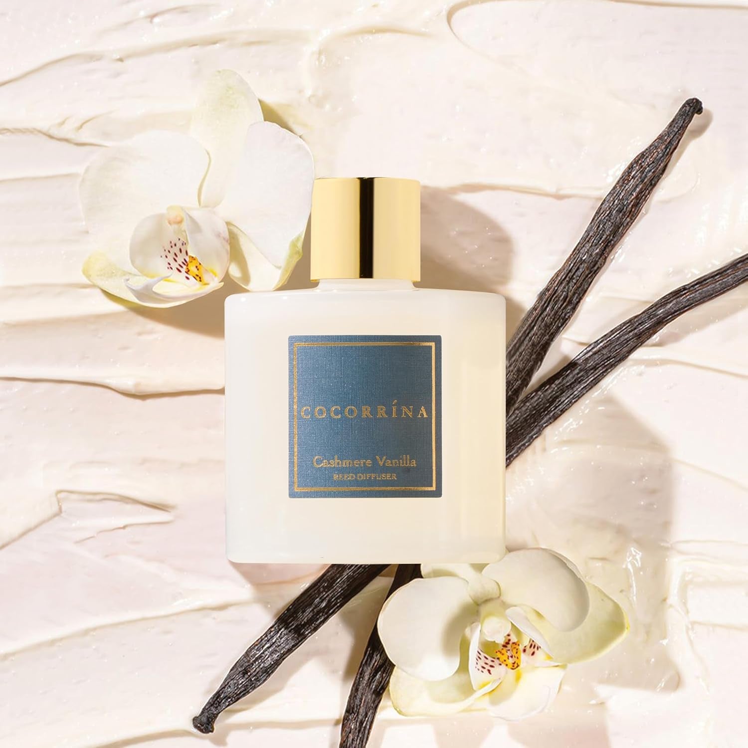 Premium Reed Diffuser Set with Preserved Baby'S Breath & Cotton Stick Cashmere Vanilla | 6.7 Fl Oz Scent Fragrance Oil Diffuser for Bedroom Bathroom Home Décor