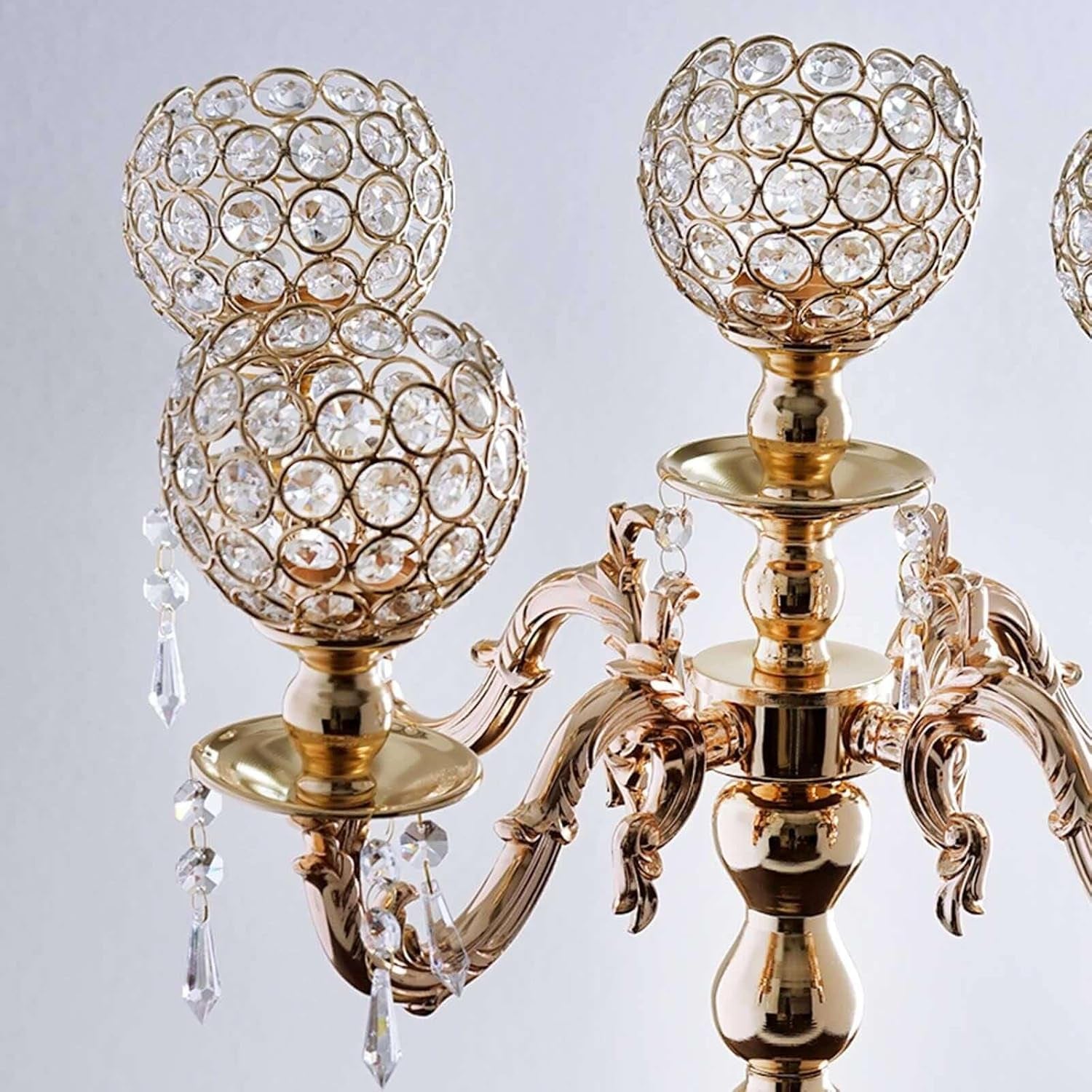 25" Tall Candelabra Chandelier Crystal Votive Candle Holder Wedding Centerpiece